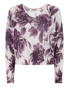 Свитер с цветочным принтом, белый Twinset