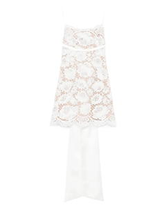 Кружевное платье с фестончатым подолом, белый Self-portrait