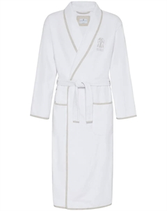 Халат с вышитым логотипом, белый Brunello cucinelli