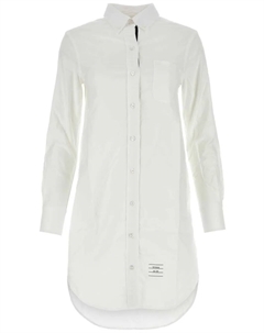 Платье-рубашка с жатым эффектом, белый Thom browne