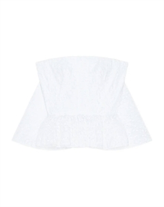 Топ без бретелек с вышивкой и оборками, белый Givenchy