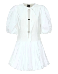 Поплиновое платье с объемными рукавами, белый Pinko