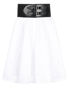 Расклешенная юбка с поясом, белый Alaia
