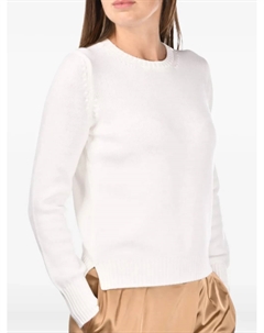 Шерстяной джемпер с круглым вырезом, белый Gran sasso