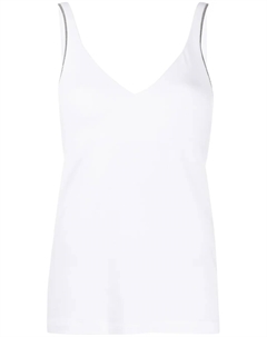 Топ без рукавов с V-образным вырезом, белый Brunello cucinelli