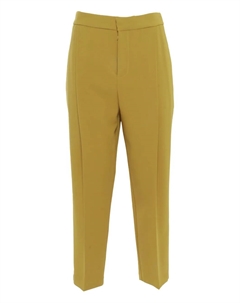 Брюки строгого кроя со складками, желтый Elisabetta franchi