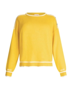 Джемпер с логотипом и пуговицами, желтый Liu jo