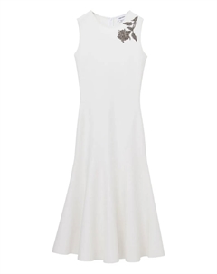 Платье миди с вышивкой «Банши», белый Alexander mcqueen