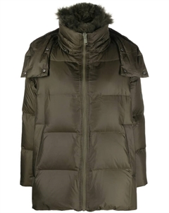 Пуховик с капюшоном, зеленый Yves salomon