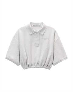 Поло с эластичным подолом, белый Alexander wang