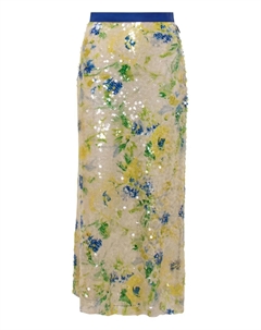 Юбка макси с пайетками, желтый Msgm