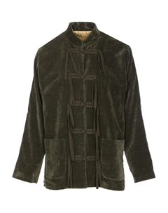 Бархатная куртка с застежкой-лягушкой Kippy, зеленый Uma wang