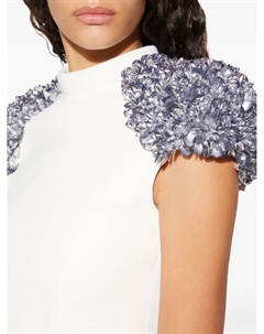 Платье мини с короткими рукавами и пайетками, белый Pucci