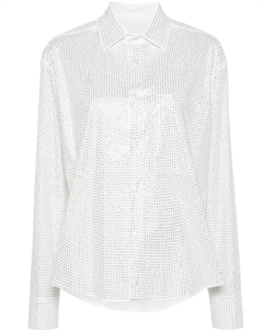 Поплиновая рубашка с кристаллами, белый Giuseppe di morabito