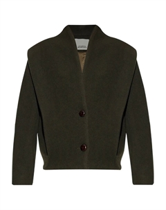 Шерстяное пальто с подкладкой на плечах, зеленый Isabel marant