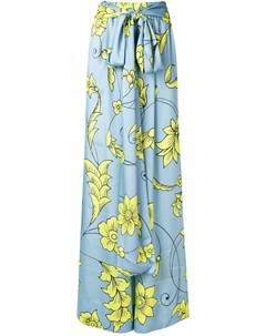 Miahatami брюки палаццо с завязками и цветочным рисунком 42 синий Miahatami