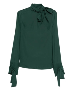 Блузка с завязками и длинными рукавами, зеленый Ermanno scervino