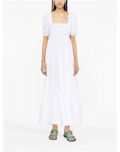 Платье макси с объемными рукавами, белый Ganni