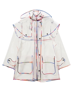 Прозрачный дождевик с капюшоном, белый Pucci