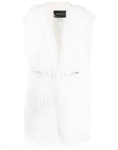 Кардиган-пальто с искусственным мехом, белый Fabiana filippi