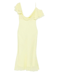 Платье миди из ткани жоржетт с оборками, желтый Self-portrait
