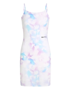 Сетчатое платье с цветочным принтом, белый Karl lagerfeld jeans