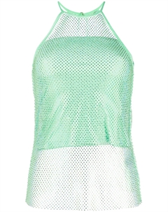 Топ без рукавов со стразами, зеленый Patrizia pepe