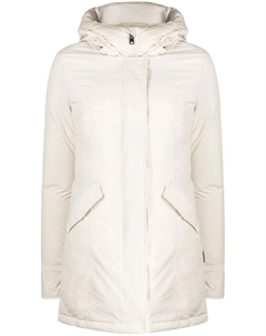 Пуховик с капюшоном, белый Woolrich