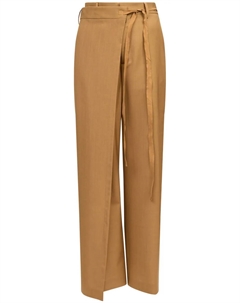 Расклешенные брюки с запахом, желтый Mm6 maison margiela