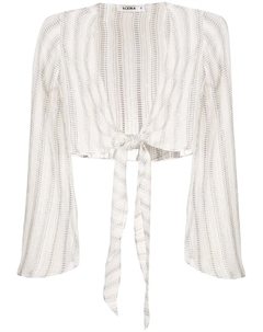 Шелковая блузка в полоску, белый Amir slama