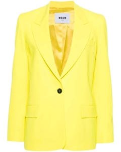 Однобортный пиджак с заостренными лацканами, желтый Msgm