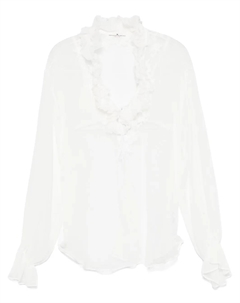 Блузка с оборками, белый Ermanno scervino