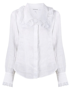 Рубашка с потайной застежкой и кружевом, белый Frame