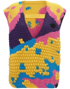 Вязаный топ с V-образным вырезом, желтый Jw anderson