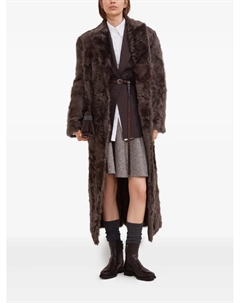 Шерстяная юбка с узором в елочку, коричневый Brunello cucinelli