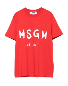 Футболка с логотипом, красный Msgm