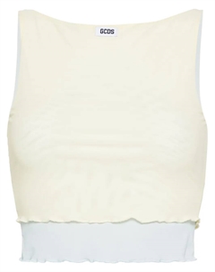 Сетчатый топ с нашивкой-логотипом, желтый Gcds