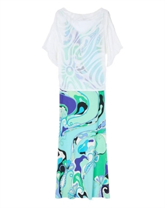 Платье из джерси с абстрактным принтом, белый Pucci