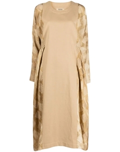 Платье миди с длинными рукавами и вставками, коричневый Uma wang