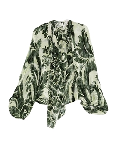 Блузка с объемными рукавами и цветочным принтом, зеленый F.r.s for restless sleepers