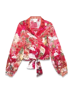 Укороченная рубашка с запахом, красный Camilla