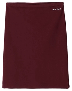 Юбка из пике с вышитым логотипом, красный Miu miu