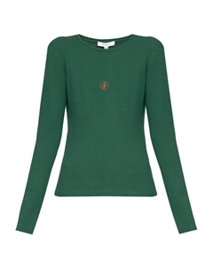 Топ в рубчик с вышитым логотипом, зеленый Jw anderson