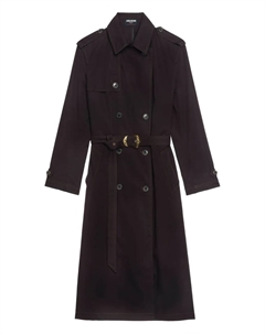 Двубортный тренчкот Kenar с поясом, коричневый Zadig&voltaire