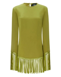 Платье с длинными рукавами и бахромой, зеленый Taller marmo