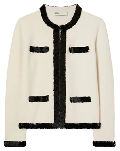 Кардиган Kendra с пайетками, белый Tory burch