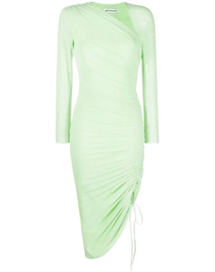Сетчатое платье миди со сборками, зеленый Self-portrait