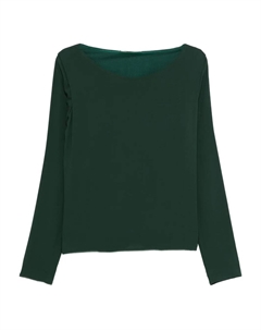Топ с вырезом-лодочкой и длинными рукавами, зеленый Ermanno scervino
