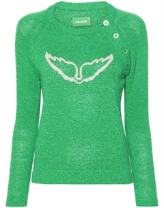 Джемпер с принтом Regliss Wings, зеленый Zadig&voltaire