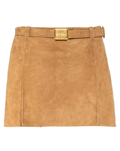 Мини-юбка с заниженной талией, коричневый Miu miu